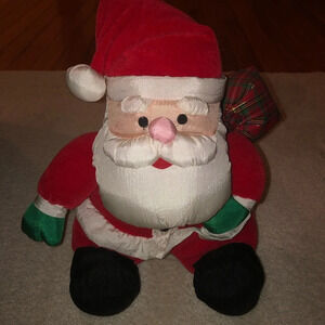Vintage Nylon Plush Santa Claus 1994 Gibson Greetings 10.5”